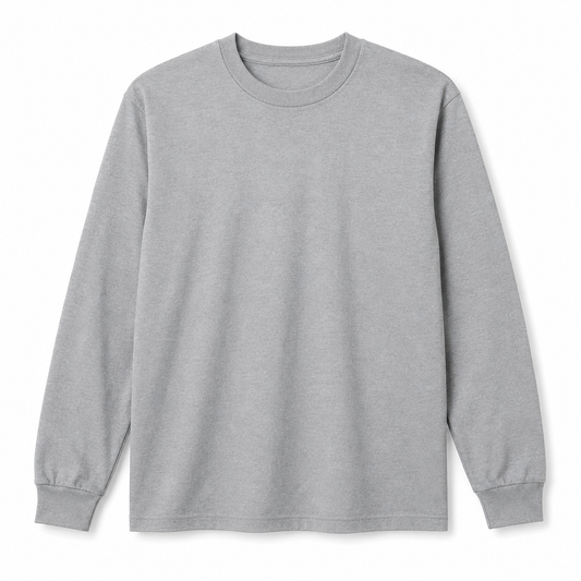 Gray Youth Gilden LS Heavy Cotton