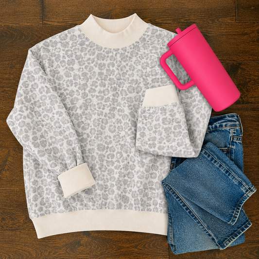 Tan Leopard Mockneck