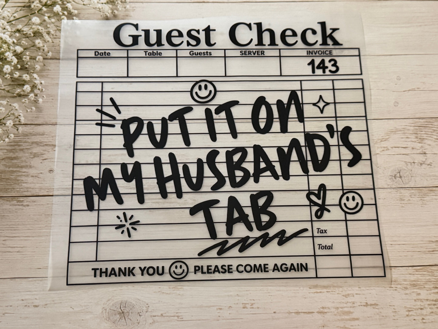 Put it on my Husbands Tab