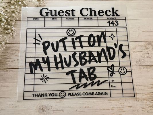 Put it on my Husbands Tab