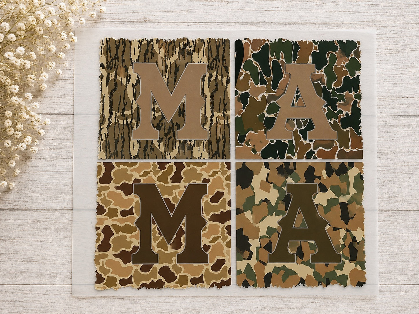 4 Square Camo Mama