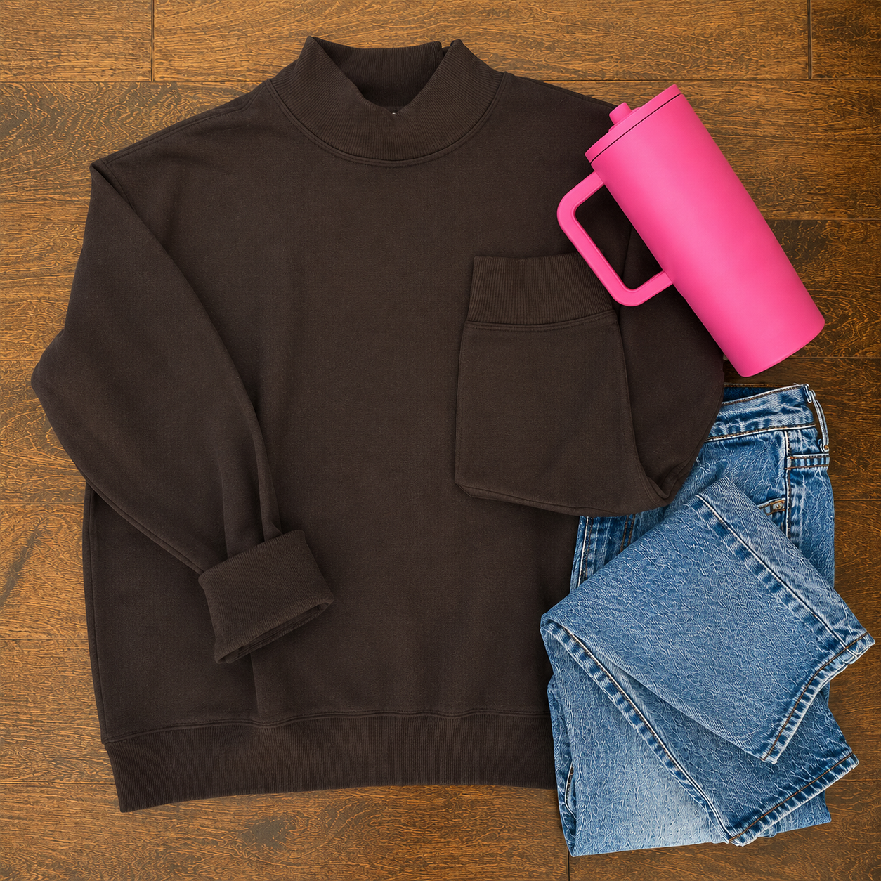 Chocolate Mockneck