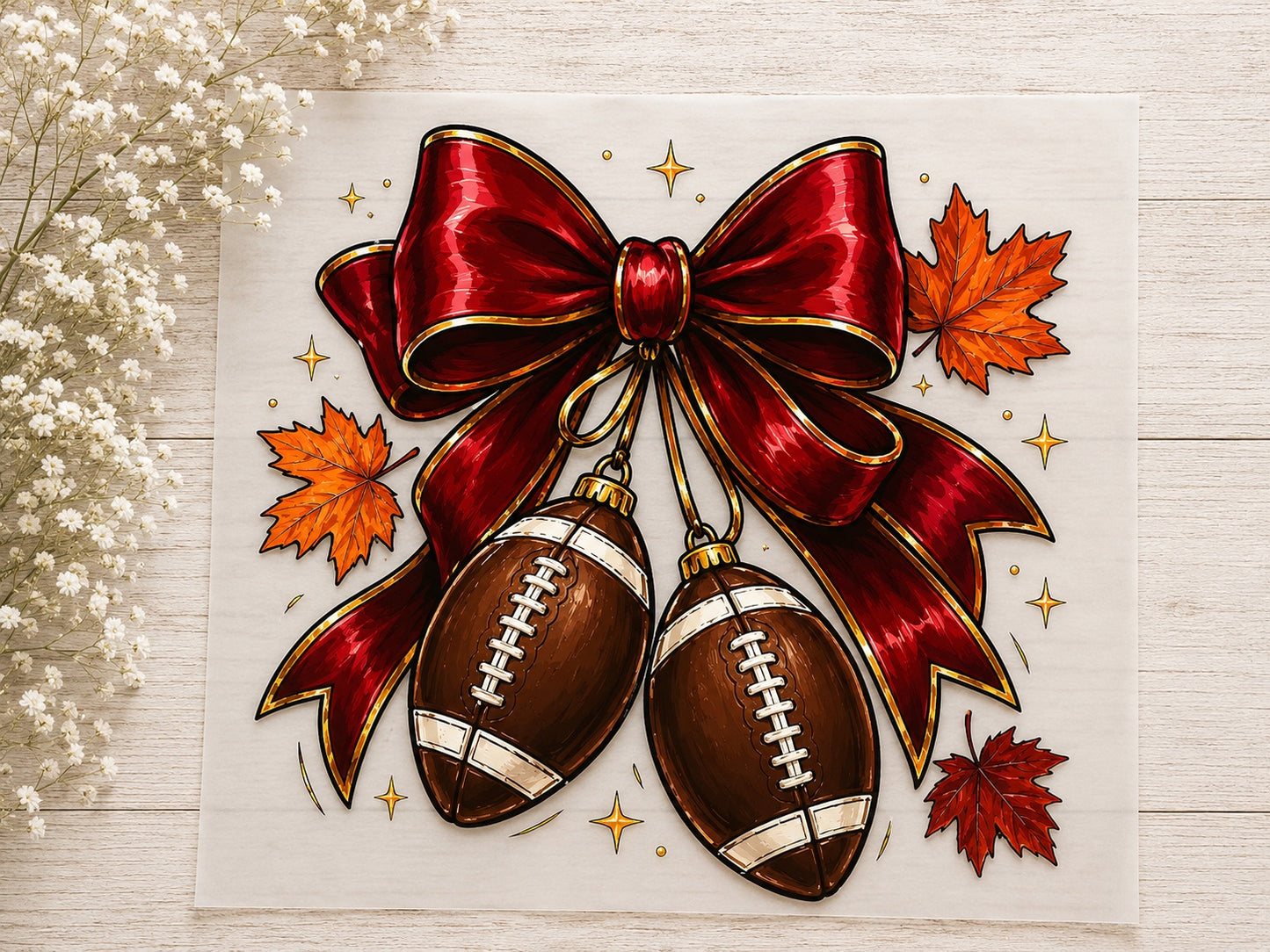 Maroon Bow Football