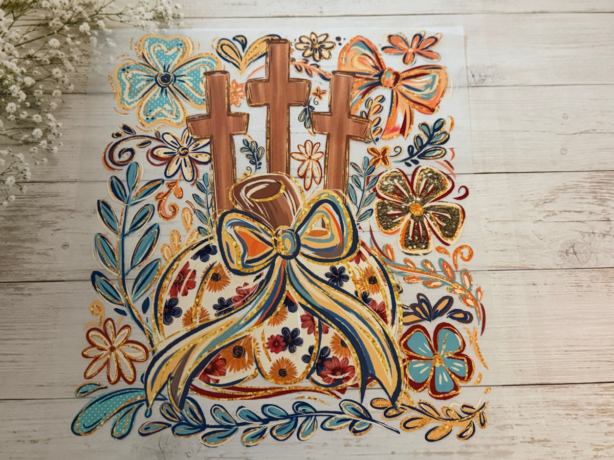 Pumpkin Floral & Crosses
